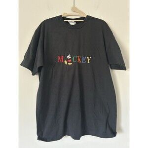 Vintage 90s Women’s Mickey Mouse Black Tee Size Large Retro Disney Cute Casual